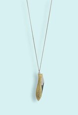 Fish Knife Necklace Gold 32 Inch