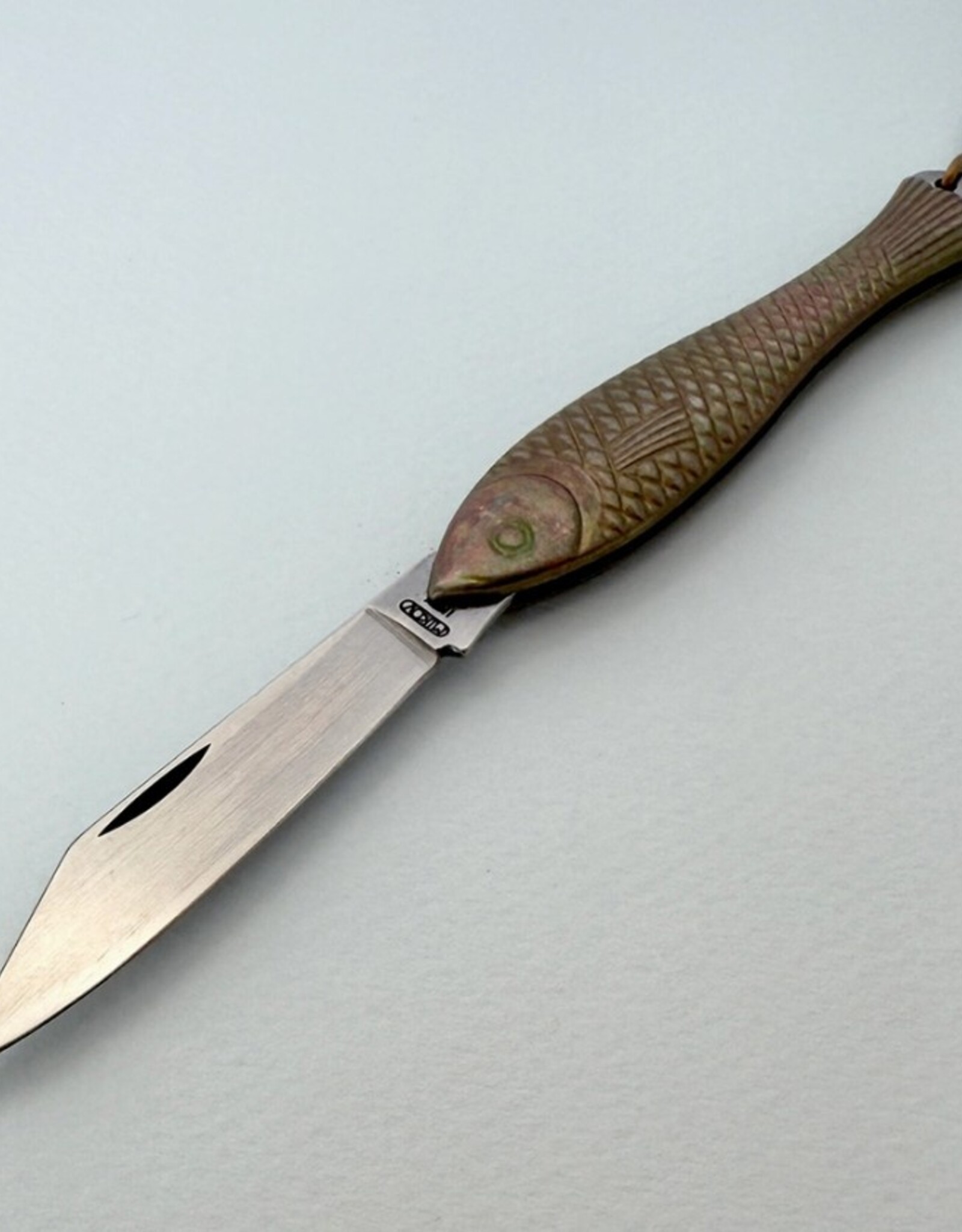 Fish Knife Necklace Gold 32 Inch