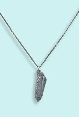 Small Fish Knife Necklace Silver 20 Inch