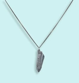 Small Fish Knife Necklace Silver 20 Inch
