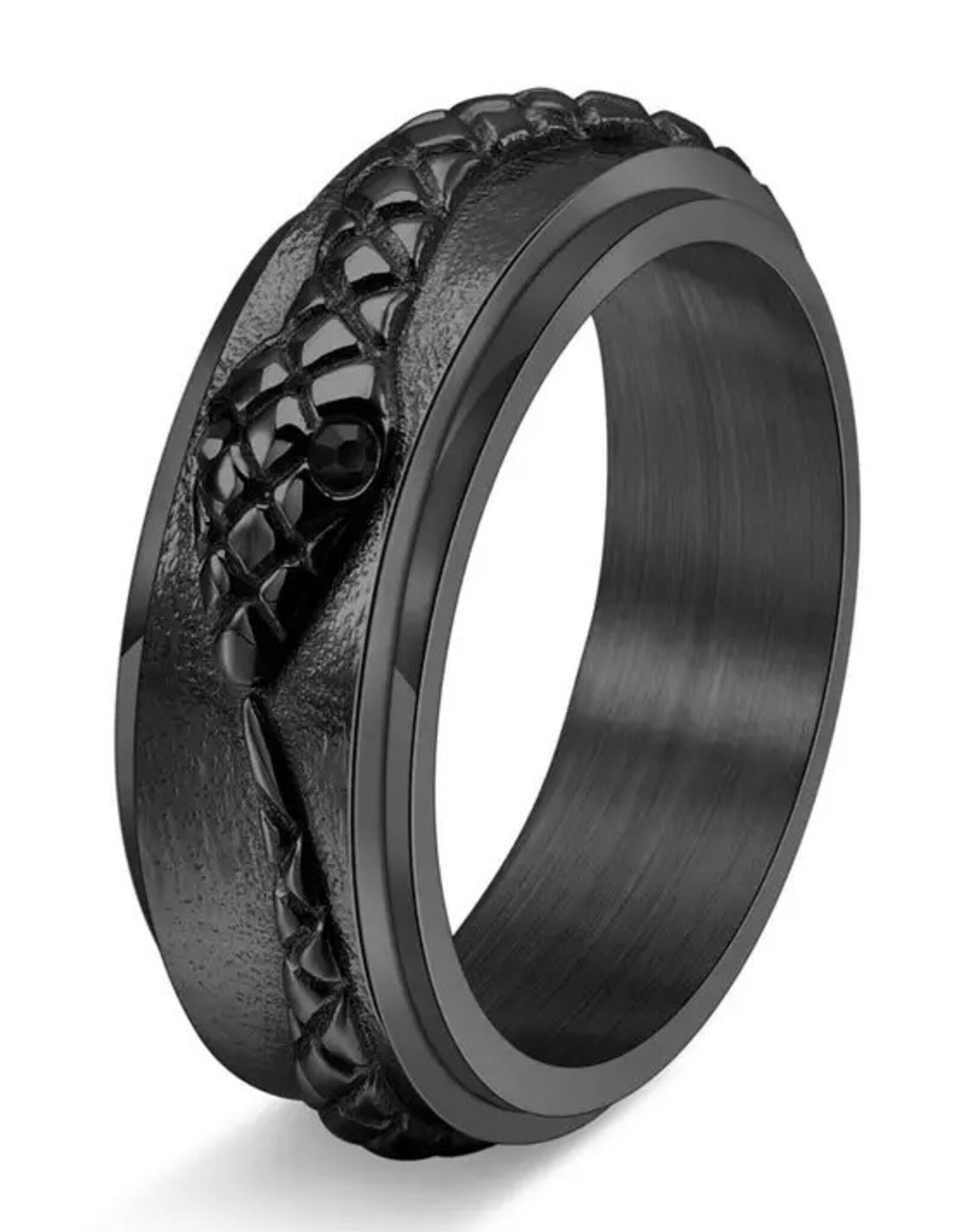 Snake Fidget Spinner Ring Black