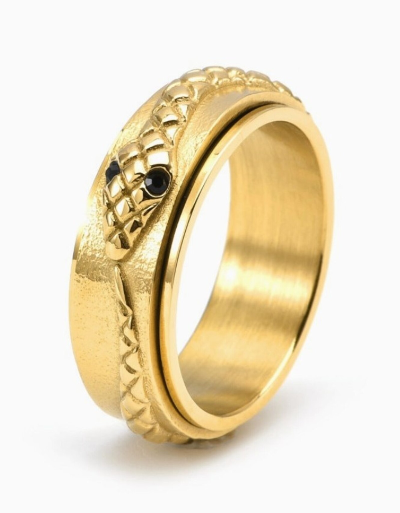 Custom Anxiety Fidget Spinner Ring in Stainless Steel Gold/No Engrave
