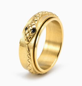 Custom Anxiety Fidget Spinner Ring in Stainless Steel Gold/No Engrave