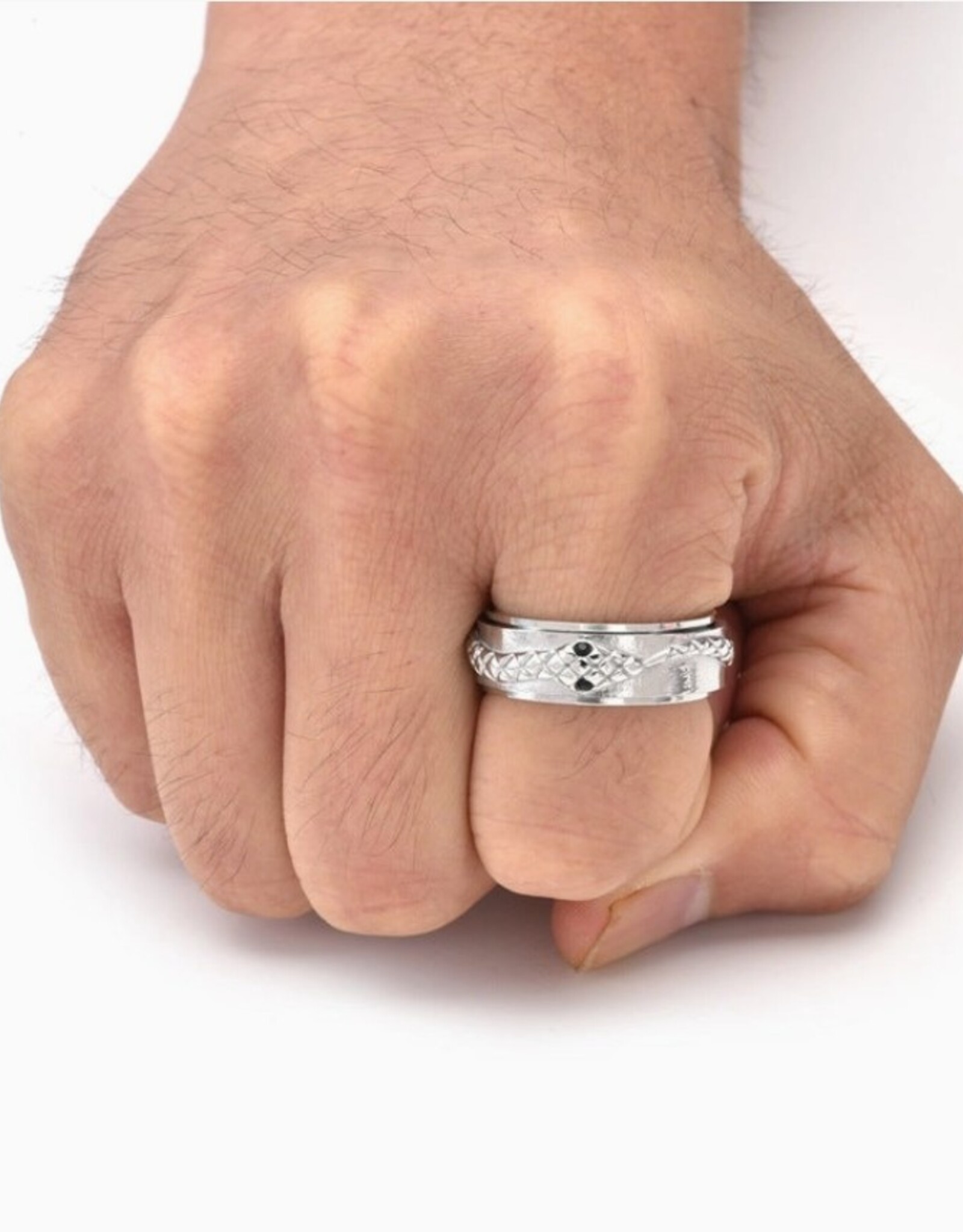 Snake Fidget Spinner Ring Silver/No Engrave