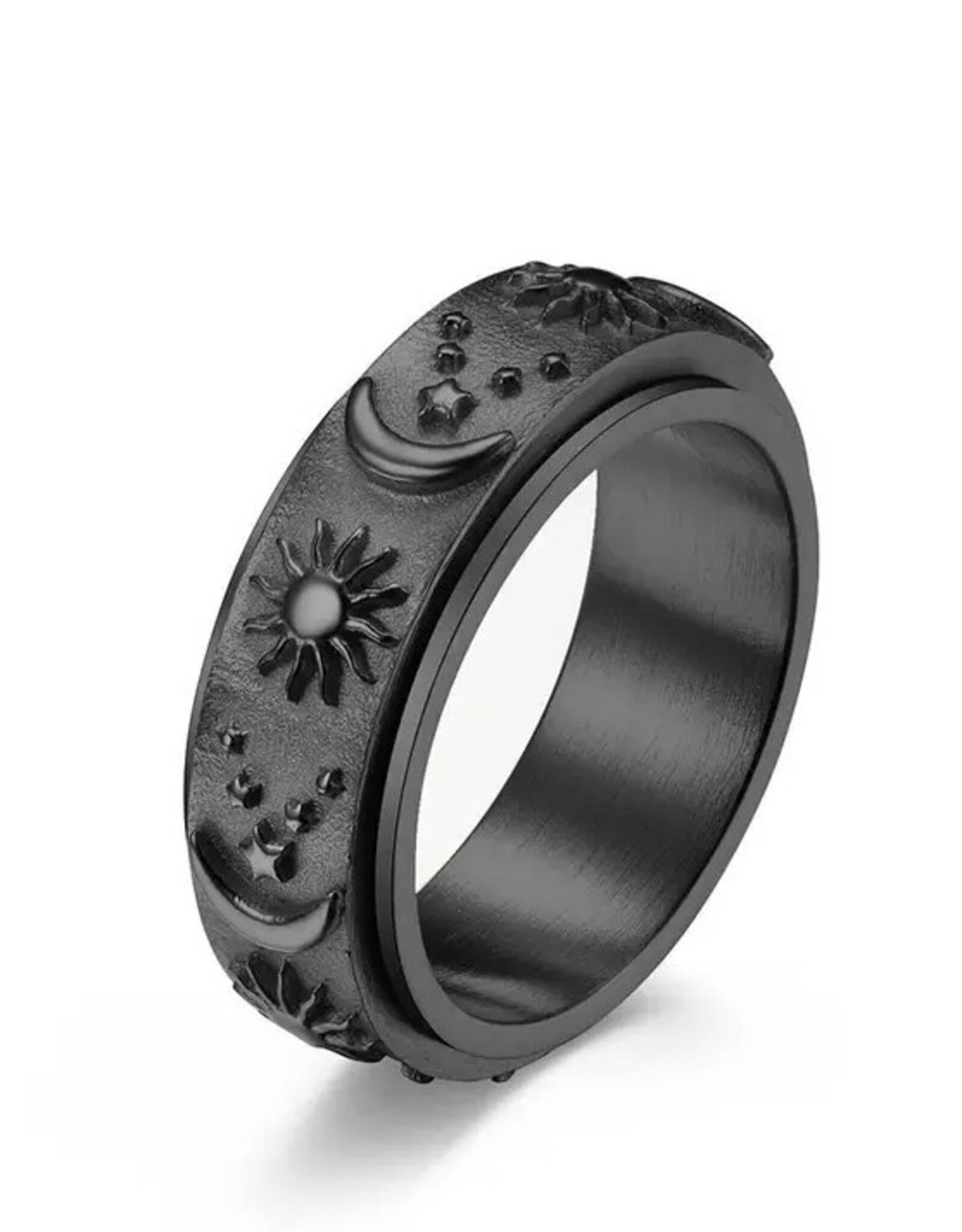 Celestial Fidget Spinner Ring Black