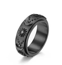 Celestial Fidget Spinner Ring Black/No Engrave