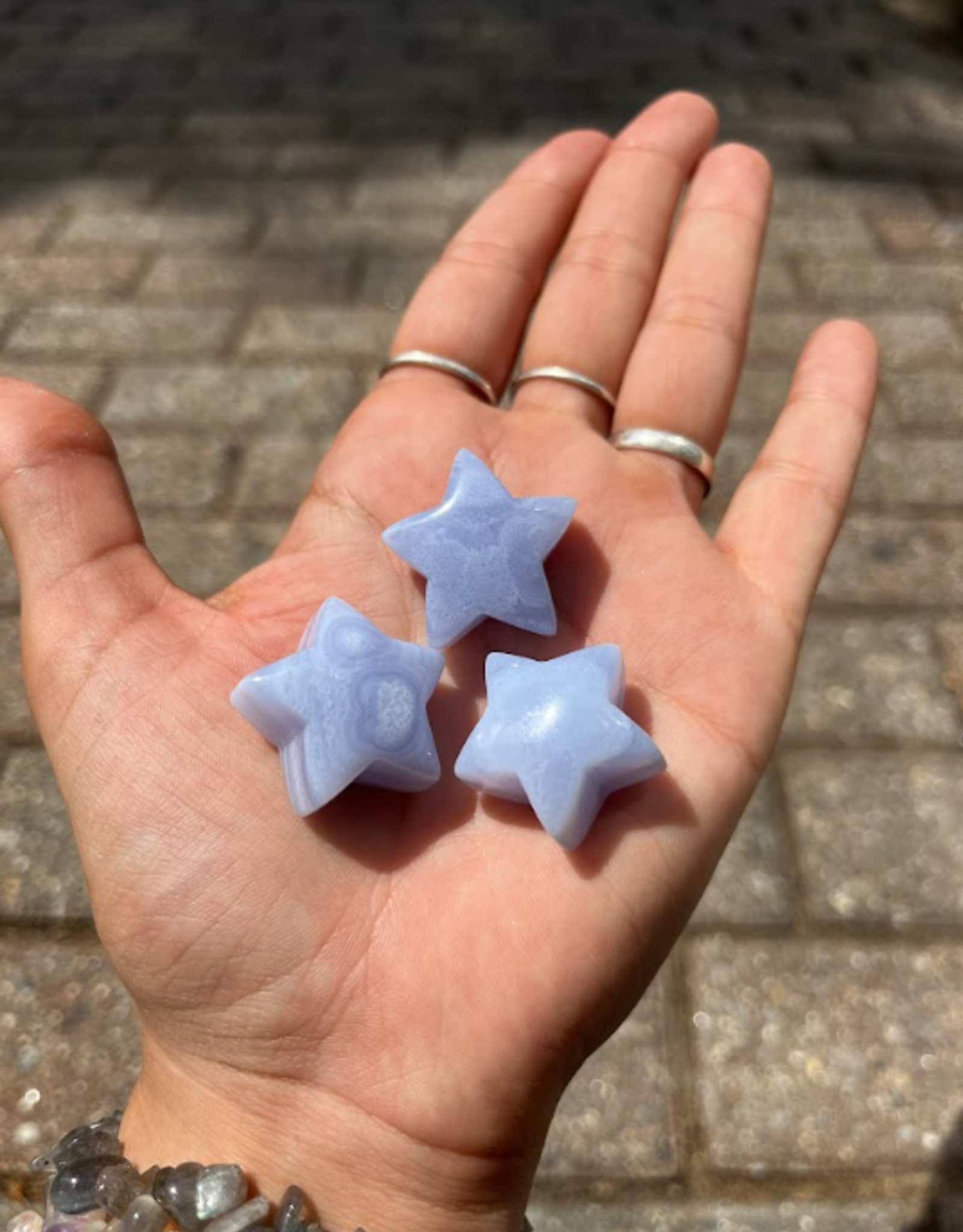 Carved Crystal Star| Blue Lace Agate | 25mm
