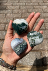 Moss Agate Heart| 50 mm