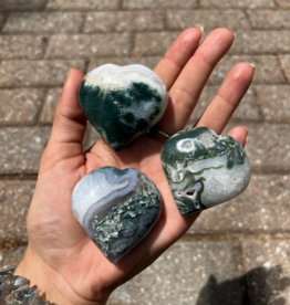 Moss Agate Heart| 50 mm