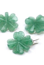 Carved Crystal Clover Hair Clip | Green Aventurine