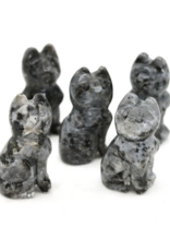 Carved Crystal Egyptian Cat | 1.5" | Larvikite
