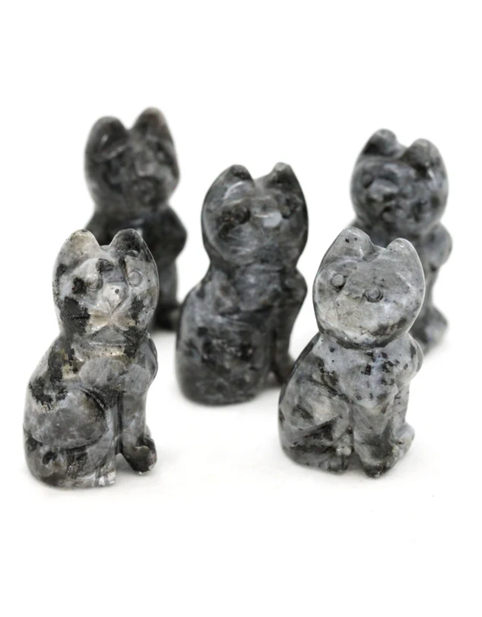 Carved Crystal Egyptian Cat | 1.5" | Larvikite