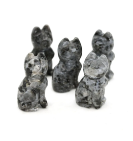 Carved Crystal Egyptian Cat | 1.5" | Larvikite