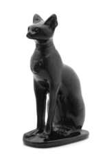 Carved Crystal Egyptian Cat | 4" | Obsidian