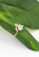 Brass Cradled Moonstone Ring |