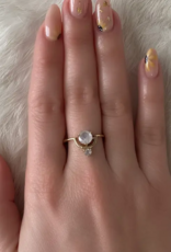Brass Cradled Moonstone Ring |