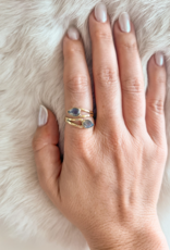 Brass Labradorite Wrap Ring |