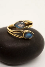 Brass Labradorite Wrap Ring |