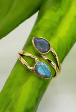 Brass Labradorite Wrap Ring |
