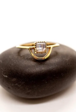 Brass Moonstone Loop Ring |