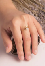 Brass Moonstone Loop Ring |