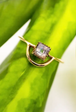 Brass Moonstone Loop Ring |