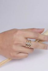 Brass Stacked Topaz Band Ring |