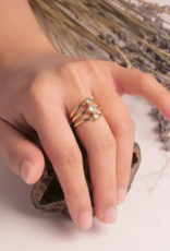 Brass Stacked Topaz Band Ring |