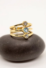 Brass Stacked Topaz Band Ring |