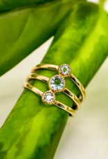 Brass Stacked Topaz Band Ring |