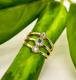 Brass Stacked Topaz Band Ring |