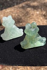 Carved Crystal Yoga Frog | Fluorite