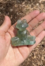 Carved Crystal Yoga Frog | Fluorite
