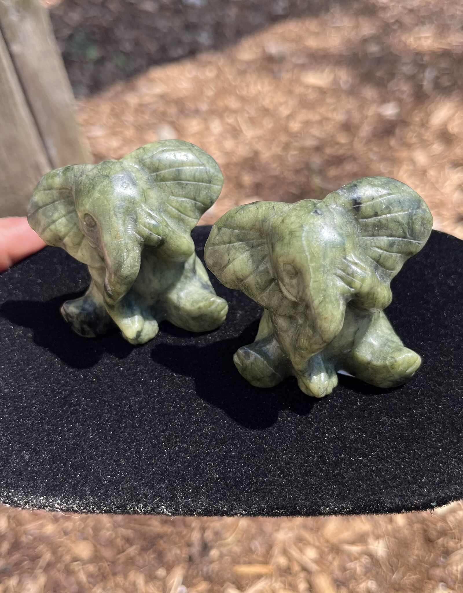 Serpentine Carved Elephant | 60mm