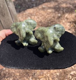 Serpentine Carved Elephant | 60mm