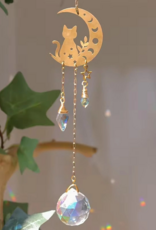 Golden Moon Mushroom Crystal Wind Chime