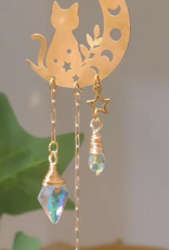 Golden Moon Mushroom Crystal Wind Chime