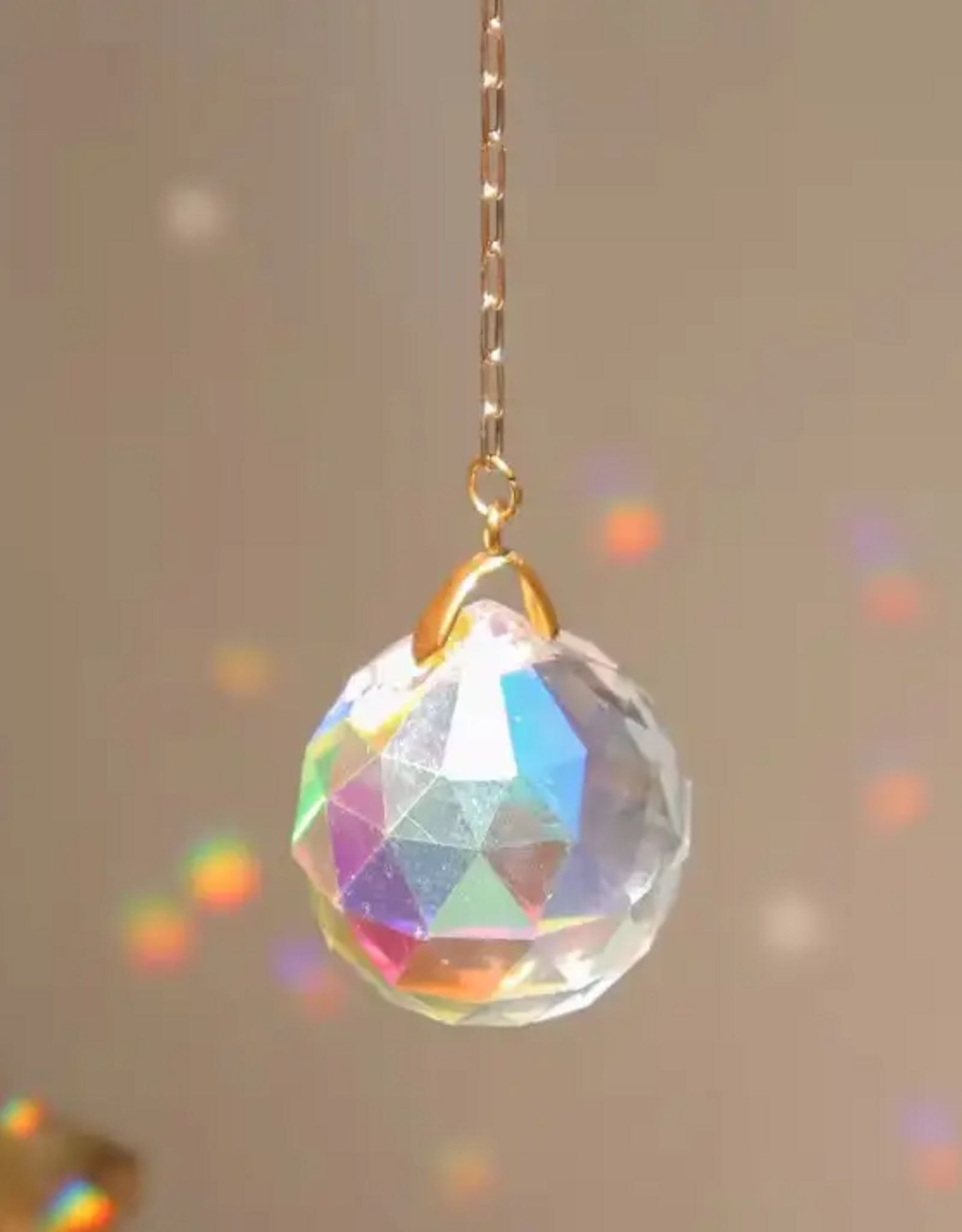Golden Moon Mushroom Crystal Wind Chime