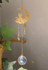 Golden Moon Mushroom Crystal Wind Chime