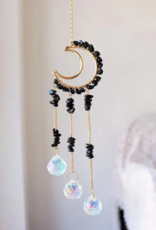 Handcrafted Crystal Moon Wind Chime Room Decor