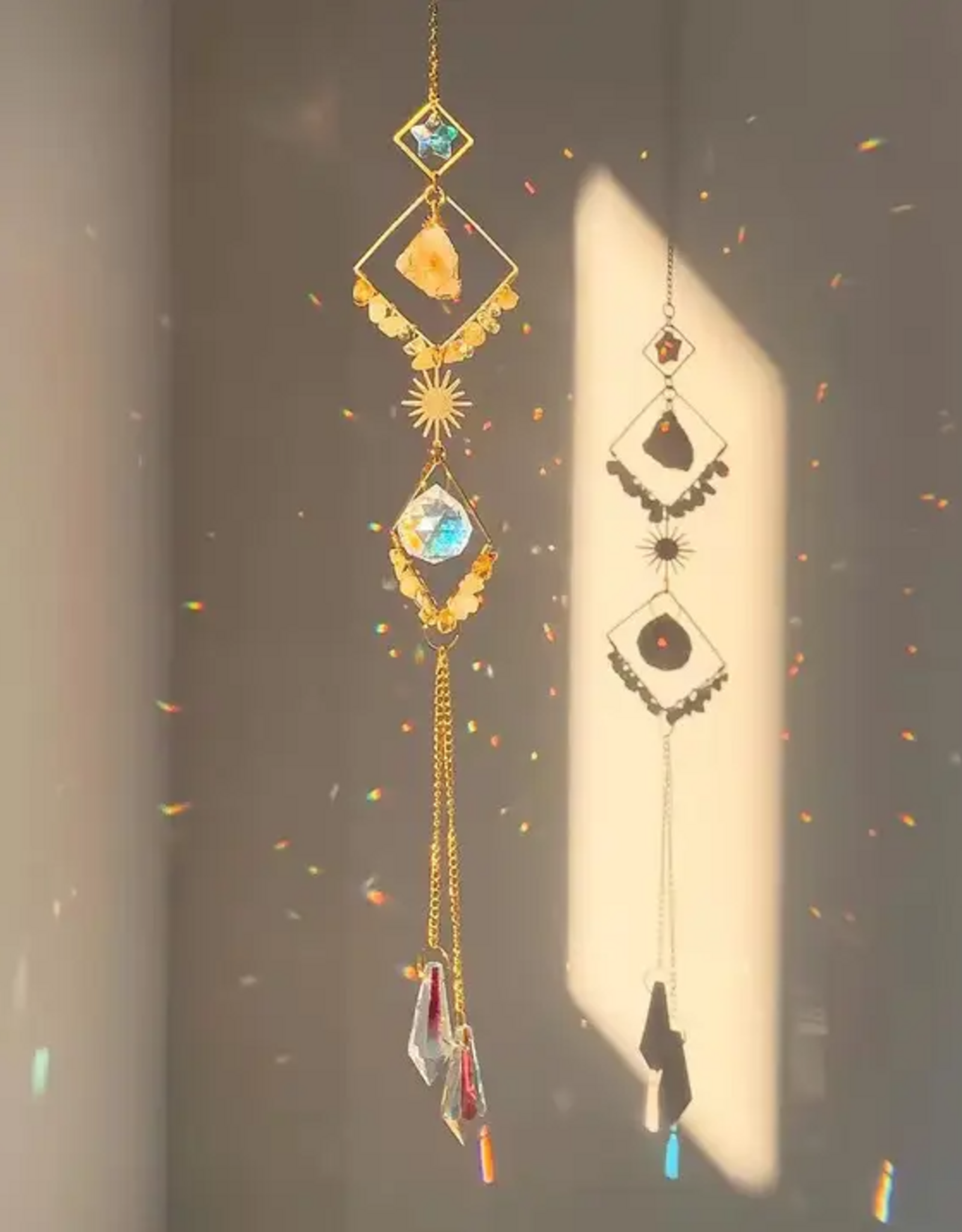 Crystal Sun Catcher Geometric Diamond