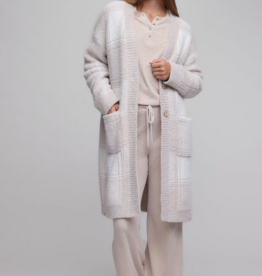 CozyChic Cotton Buffalo Plaid Long Cardigan