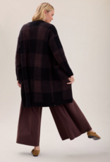 CozyChic Cotton Buffalo Plaid Long Cardigan