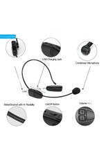 2.4G Wireless Microphone Headset Stage MIC with 3.5mm Plug Receiver Black Mini Bus PA Systems