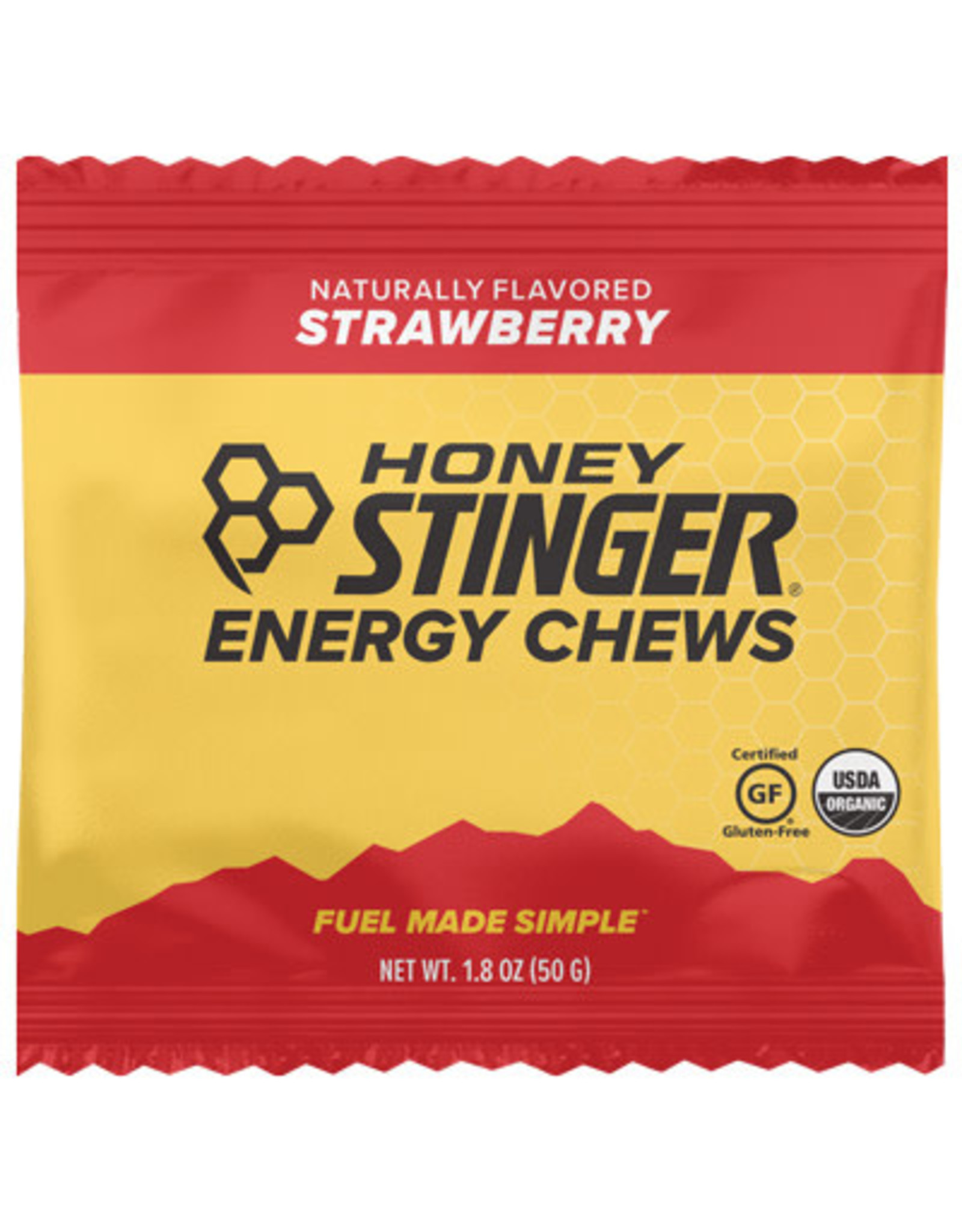 HONEY STINGER ORGANIC CHEWS STRAWBERRY, 12/BOX single