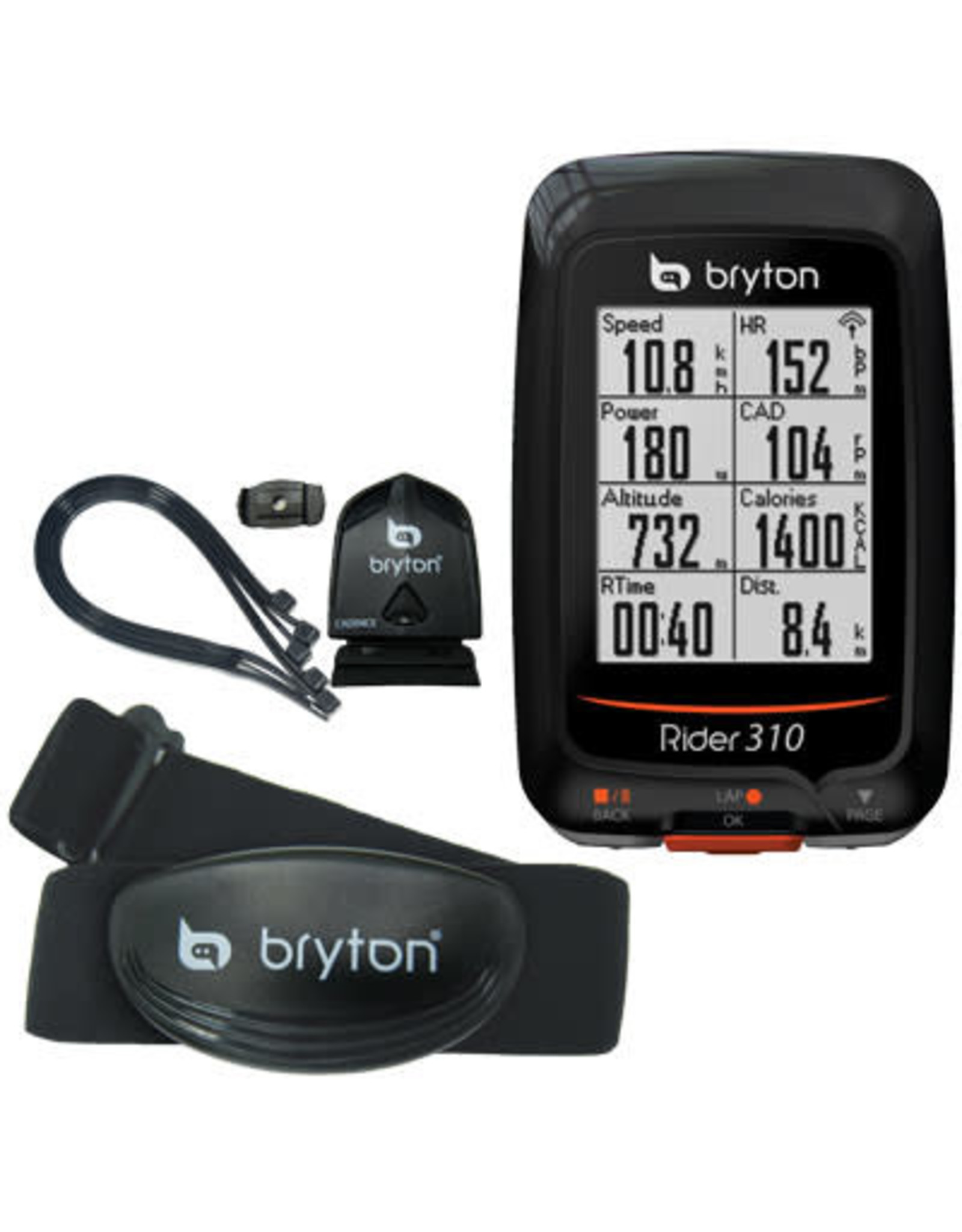 BRYTON RIDER BRYTON RIDER GPS BUNDLE BIKE COMPUTER 310T W/ CAD & HR STRIP