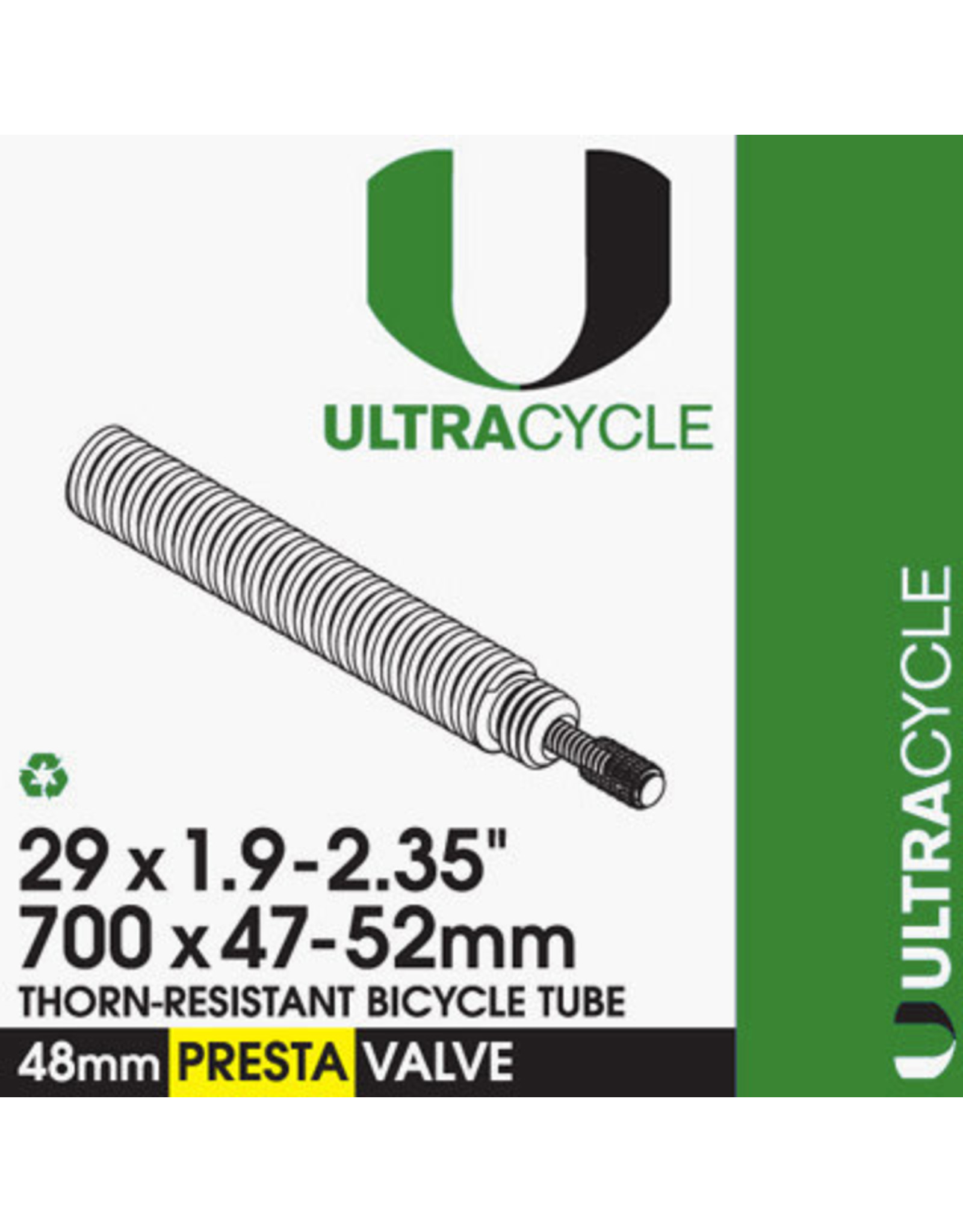 ULTRACYCLE TUBE ULTRACYCLE TRIPLE-THICK/PUNCTURE RESISTANT UC 29X1.9-2.35 TUBE 48 PV TR THORN-RESISTANT 20 per case