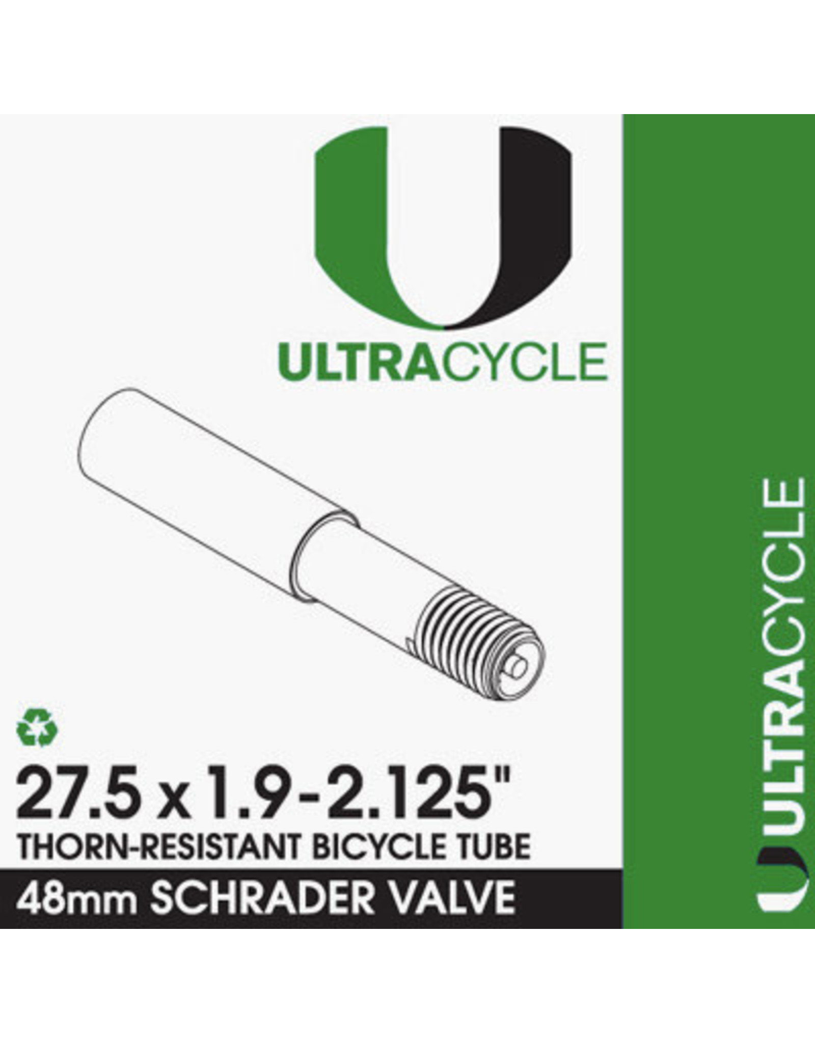 ULTRACYCLE TUBE ULTRACYCLE TRIPLE-THICK/PUNCTURE RESISTANT UC 27.5X1.9-2.125 TUBE SV TR 48mm STEM  20 per case