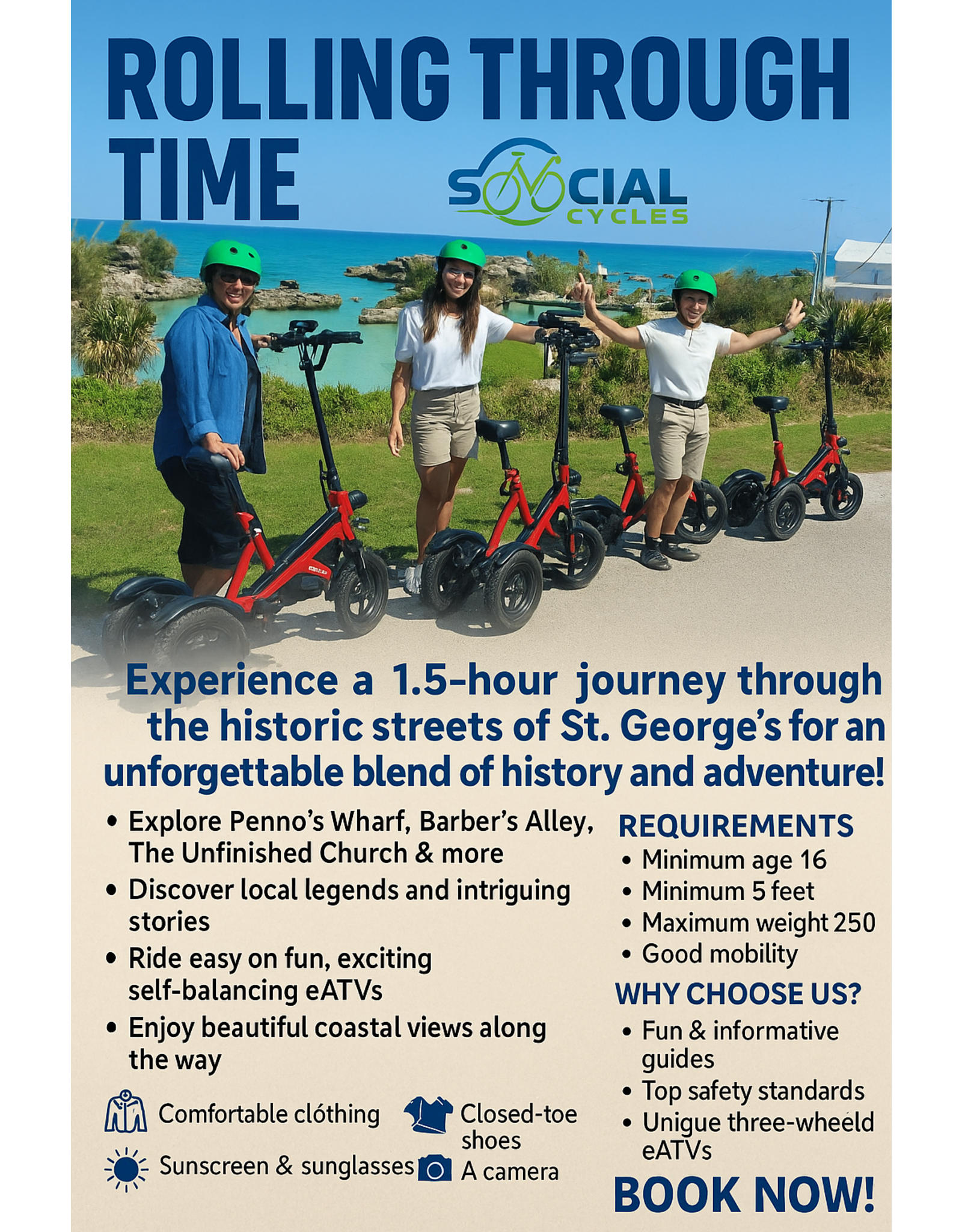 SOCIAL CYCLES Rolling Through Time: Guided eATV Trike Tour by Social Cycles Bermuda