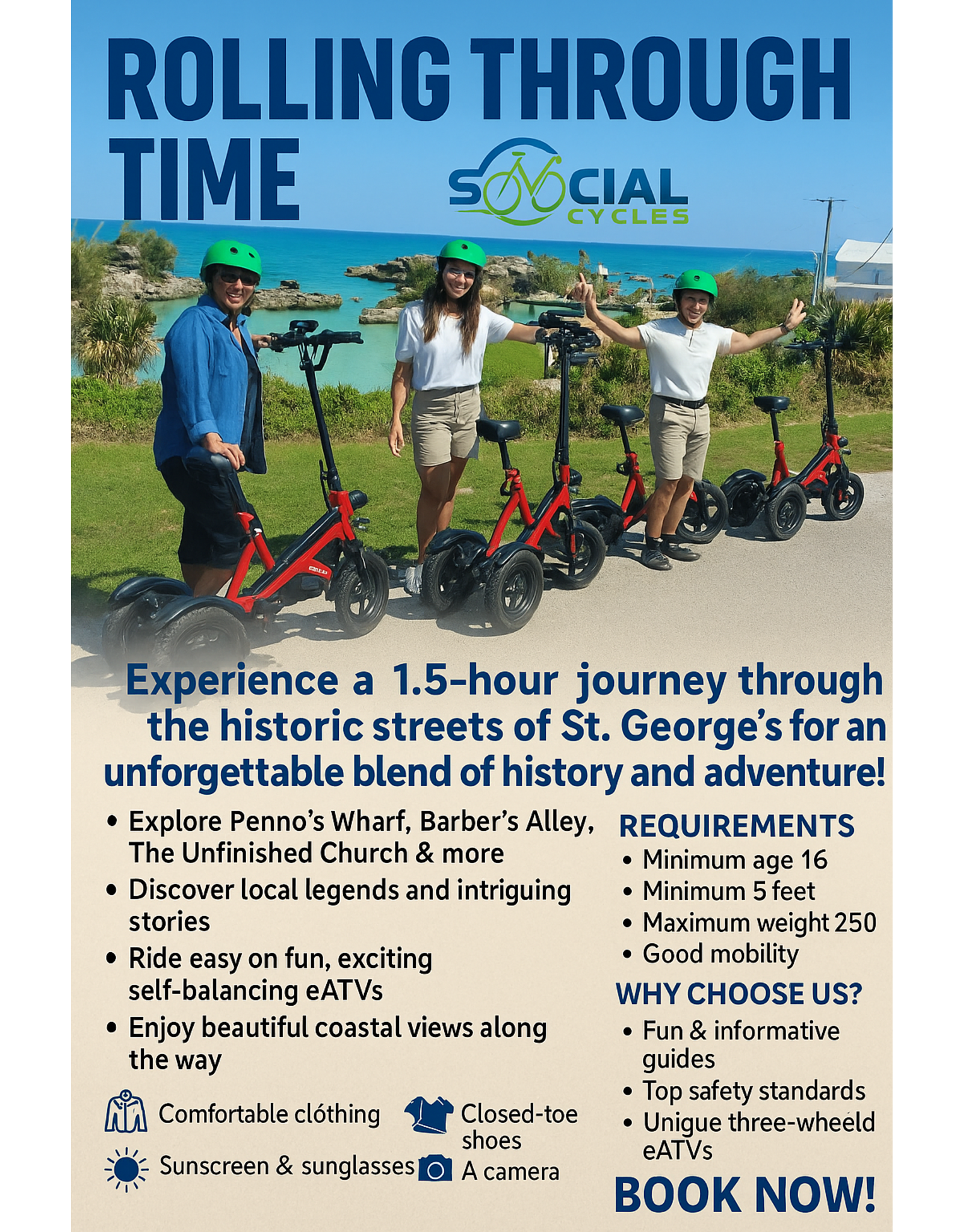 SOCIAL CYCLES St George Rolling Through Time: Guided eATV Trike Tour by Social Cycles Bermuda